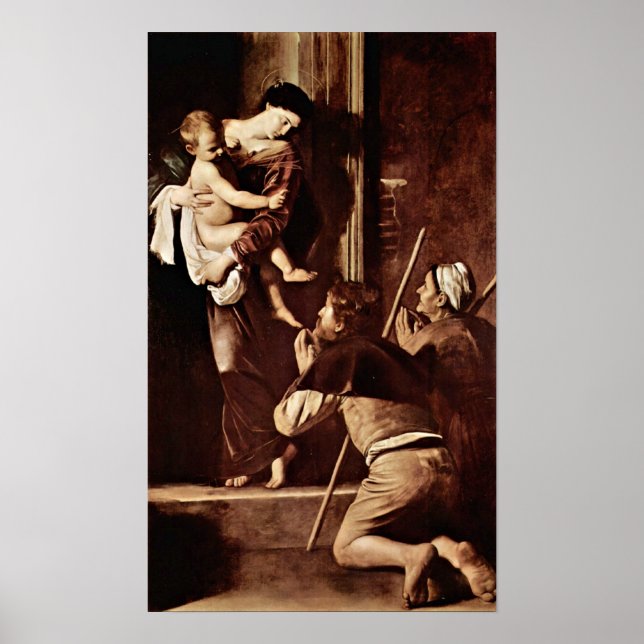 Poster Michelangelo da Caravaggio - Vierge des pèlerins (Devant)