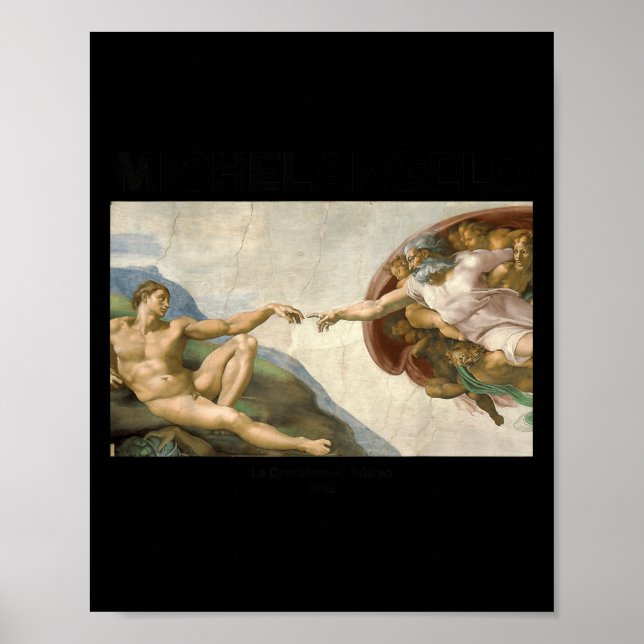 Poster Michelangelo - The Creation Of Adam _ Famous Paint (Devant)