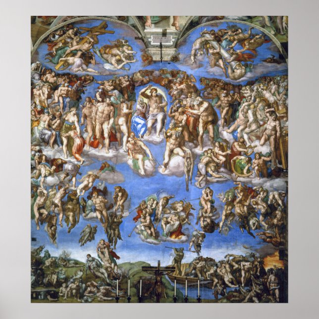Poster Michelangelo The Last Judgment Fresco Masterpiece (Devant)