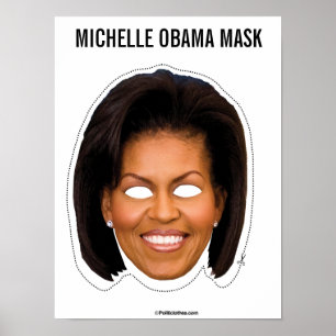 Poster Michelle Obama Mask Cutout