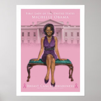 Poster Michelle Obama - Sensibilisation au cancer du sein