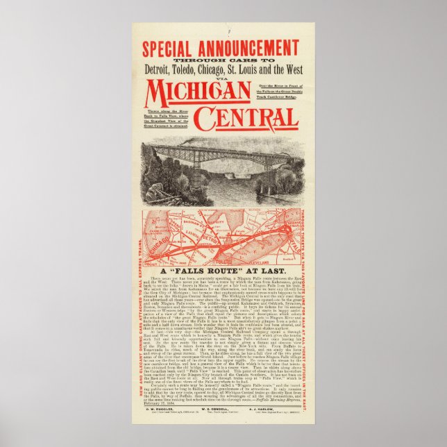 Poster Michigan Central Railroad (Devant)