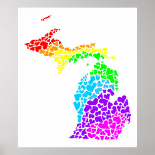 Poster michigan pride : arc-en-ciel