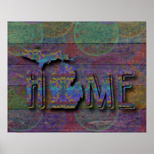Poster Michigan   Style Boho