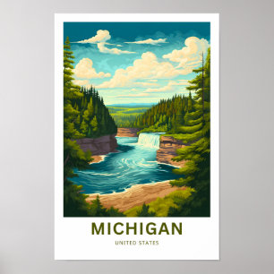 Poster Michigan United States Travel Print