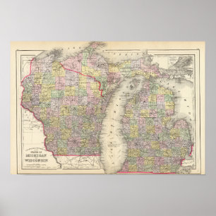 Poster Michigan, Wisconsin