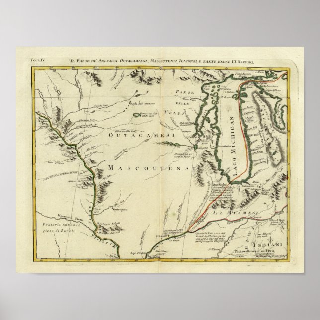 Poster Michigan, Wisconsin, Illinois (Devant)