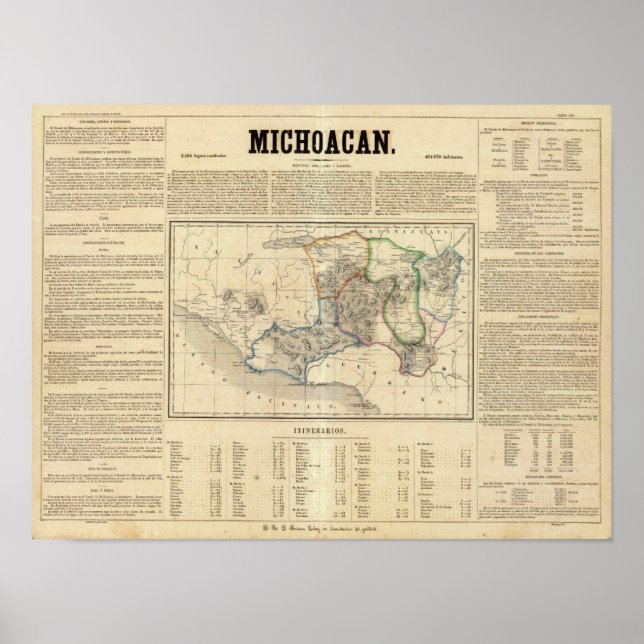 Poster Michoacan, Mexique 2 (Devant)