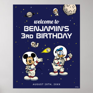 Poster Mickey & Amis Espace extra-atmosphérique Bienvenue