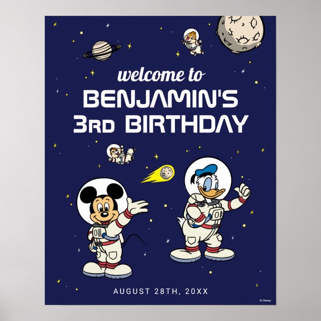 Poster Mickey & Amis Espace extra-atmosphérique Bienvenue (Devant)