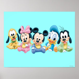 Poster Mickey bébé et amis