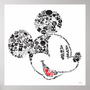 Poster Mickey Branché   Icônes & Phrases