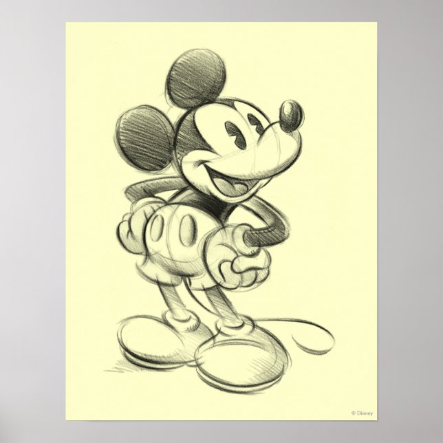 Poster Mickey classique | Croquis (Devant)