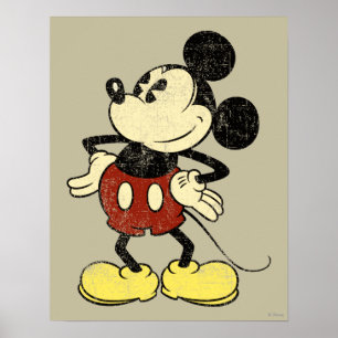 Poster Mickey classique   Mains Vintages sur les hanches
