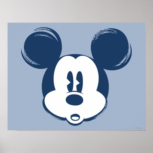 Poster Mickey classique | Tête bleue (Devant)