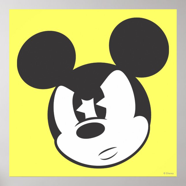 Poster Mickey classique | Tête en colère (Devant)