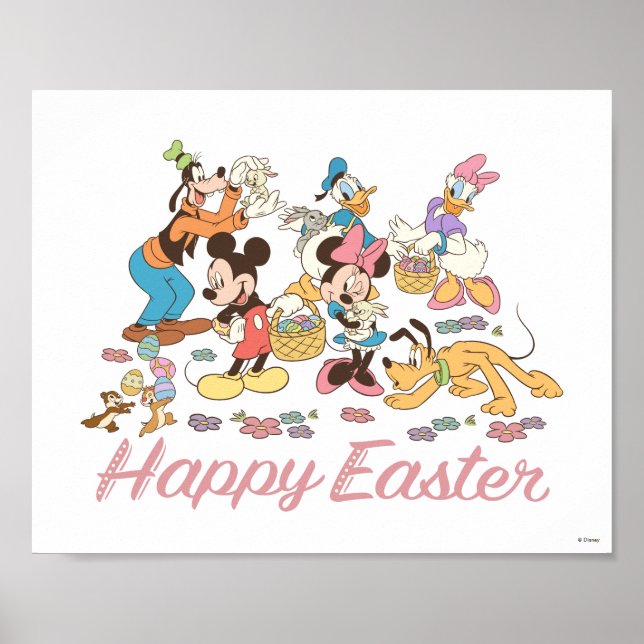 Poster Mickey et amis Pâques Graphique (Devant)