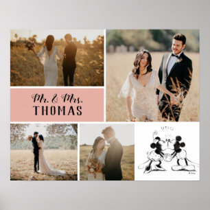 Poster Mickey et Minnie - Collage de photos de mariage