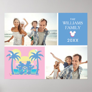 Poster Mickey et Minnie Collage photo de vacances en fa