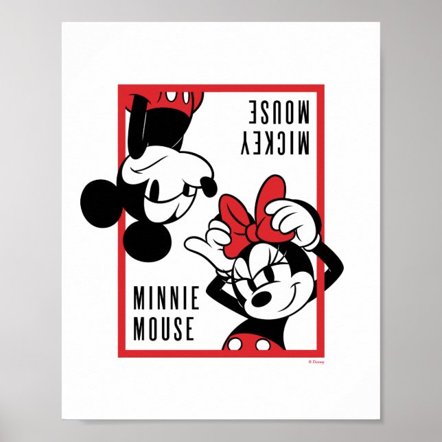 Poster Mickey et Minnie | Conception combinée mignonne (Devant)