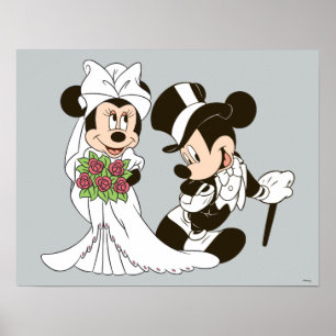 Poster Mickey et Minnie Mariage   Se marier