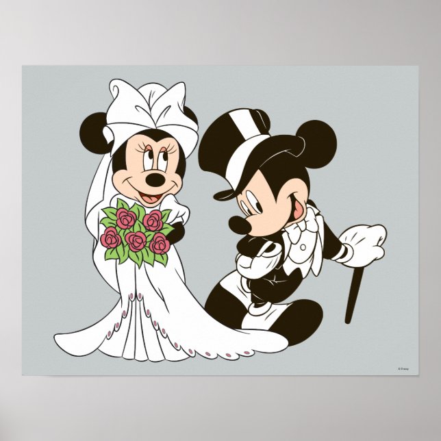 Poster Mickey et Minnie Mariage | Se marier (Devant)