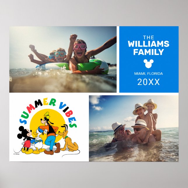 Poster Mickey et ses amis | Collage de photos de vacances (Devant)