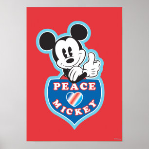 Poster Mickey férié Paix Amour