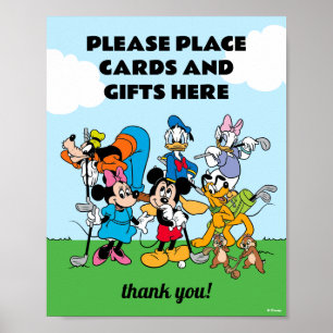 Poster Mickey & Friends Golf Anniversaire Cartes & Cadeau