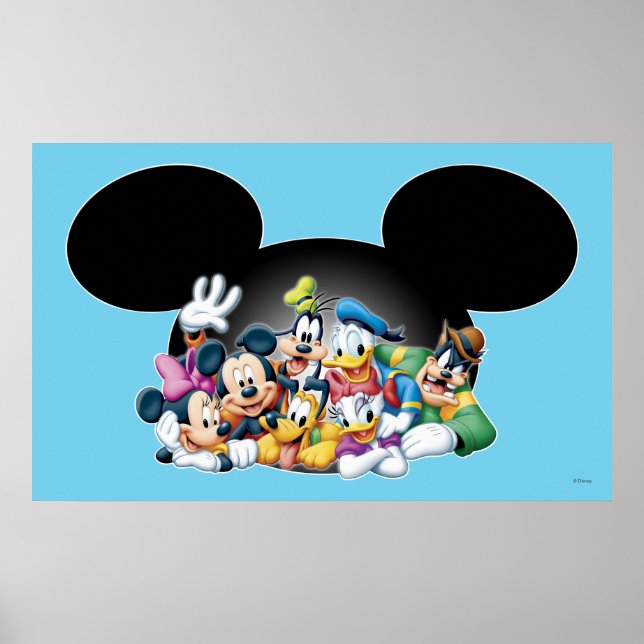 Poster Mickey & Friends | Groupe dans Mickey Ears 3 (Devant)