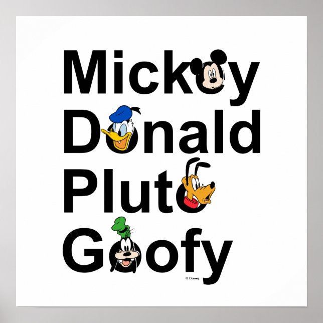Poster Mickey & Friends | Mickey Donald Pluto Goofy (Devant)
