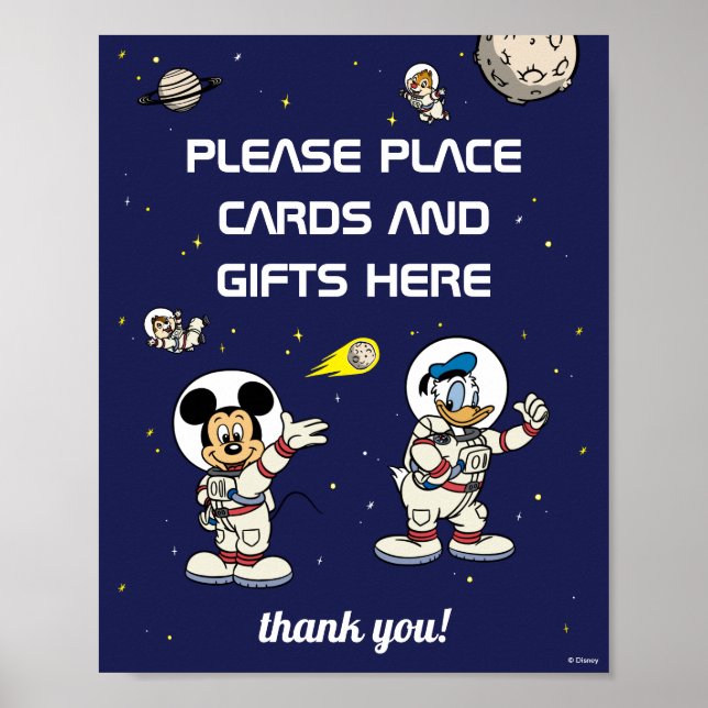 Poster Mickey & Friends Space Anniversaire Cartes & Cadea (Devant)
