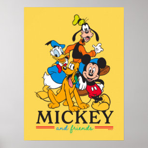 Poster Mickey & Friends Vintage Squad Graphisme