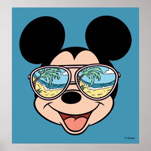 Poster Mickey | Mickey Lunettes de soleil tropicales 4 (Devant)