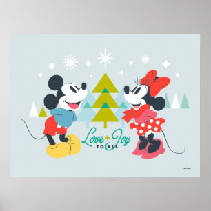 Poster Mickey & Minnie Amour & Joie Pour Tous