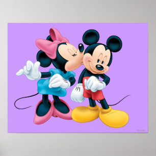 Poster Mickey & Minnie   Baiser sur la joue