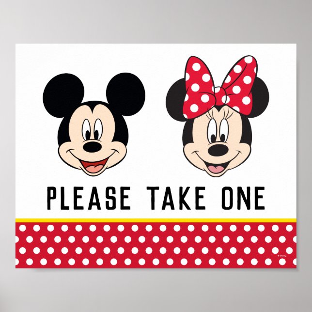 Poster Mickey & Minnie | Garçon ou fille - Prenez une men (Devant)