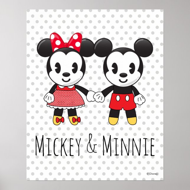 Poster Mickey & Minnie Holding Hands Emoji 3 (Devant)