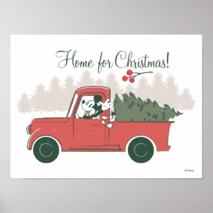Poster Mickey Mouse À la maison pour Noël