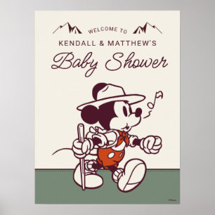 Poster Mickey Mouse Adventure Attend Baby shower Bienvenu
