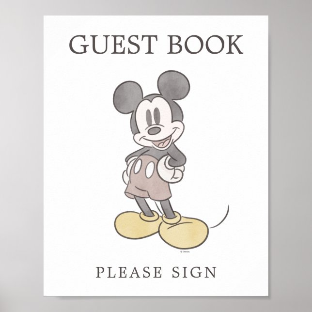 Poster Mickey Mouse Baby shower livre d'hôtes (Devant)