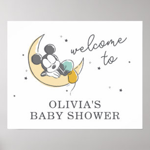 Poster Mickey Mouse Bienvenue sur le Baby shower de la