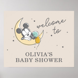 Poster Mickey Mouse Bienvenue sur le Baby shower de la