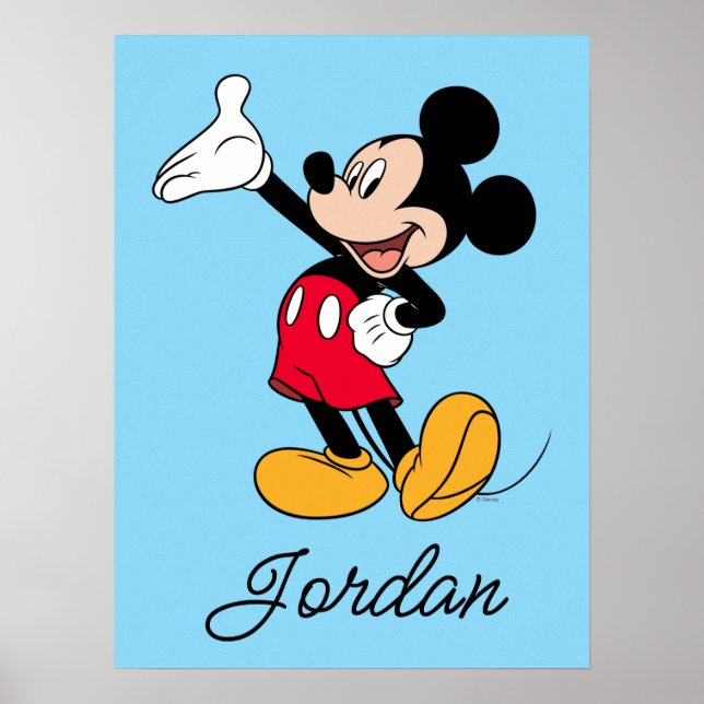 Poster Mickey Mouse geste de la main ouverte (Devant)