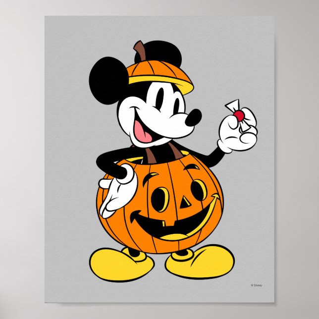 Poster Mickey Mouse habillée en Citrouille (Devant)