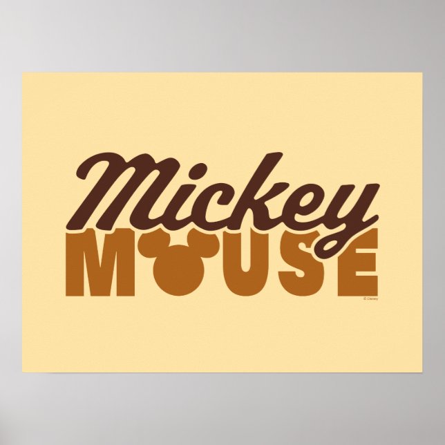 Poster Mickey Mouse Icon Name Typography (Devant)