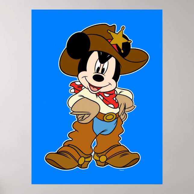 Poster Mickey Mouse le Cowboy (Devant)
