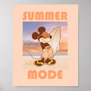 Poster Mickey Mouse   Mode été plage
