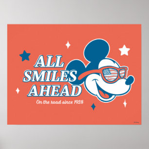 Poster Mickey Mouse patriotique tout sourires devant