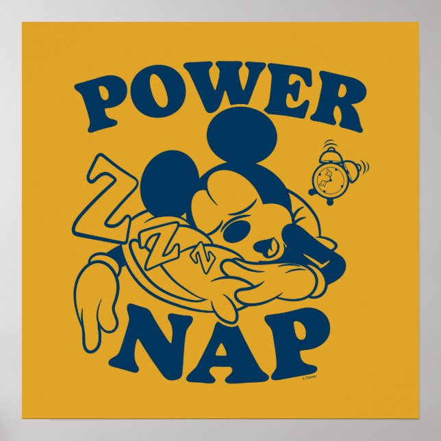 Poster Mickey Mouse Power Nap (Devant)